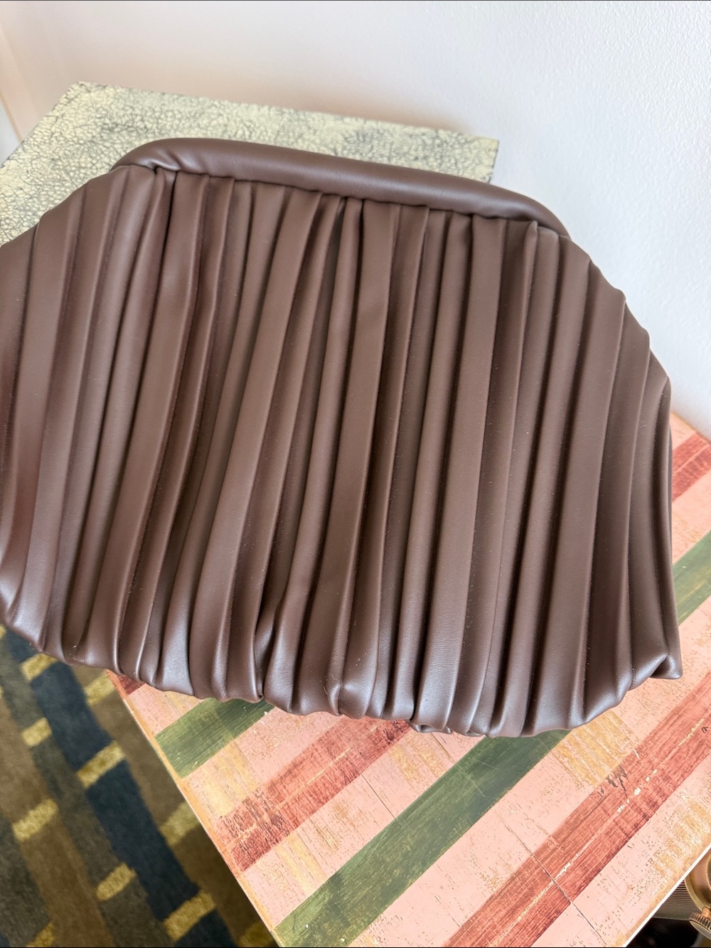 Faux leather clutch